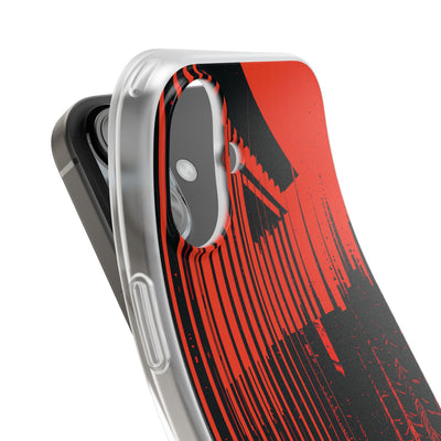 Red Lite Phone Case for iPhone - Crimson Brutalist Distortion