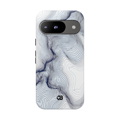 White Tough Phone Case for Google Pixel - Nordic Ridge Topo