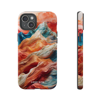 Fabric Peaks Cream iPhone 15 Plus Case - Tough