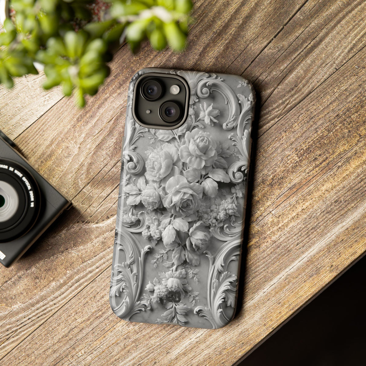 Rococo Marble Rose · Tough Phone Case for iPhone · White