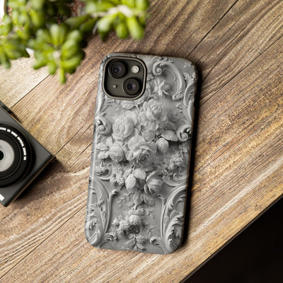 Rococo Marble Rose · Tough Phone Case for iPhone · White