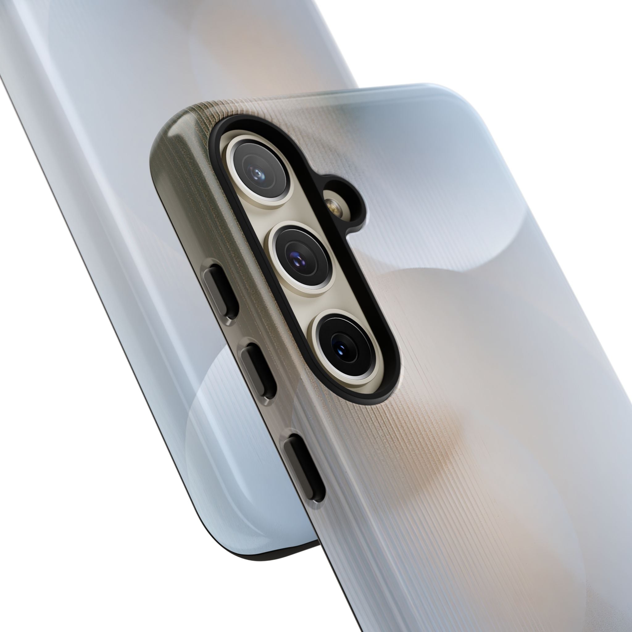 White Tough Phone Case for Samsung - Frosted Ribbed Sphere