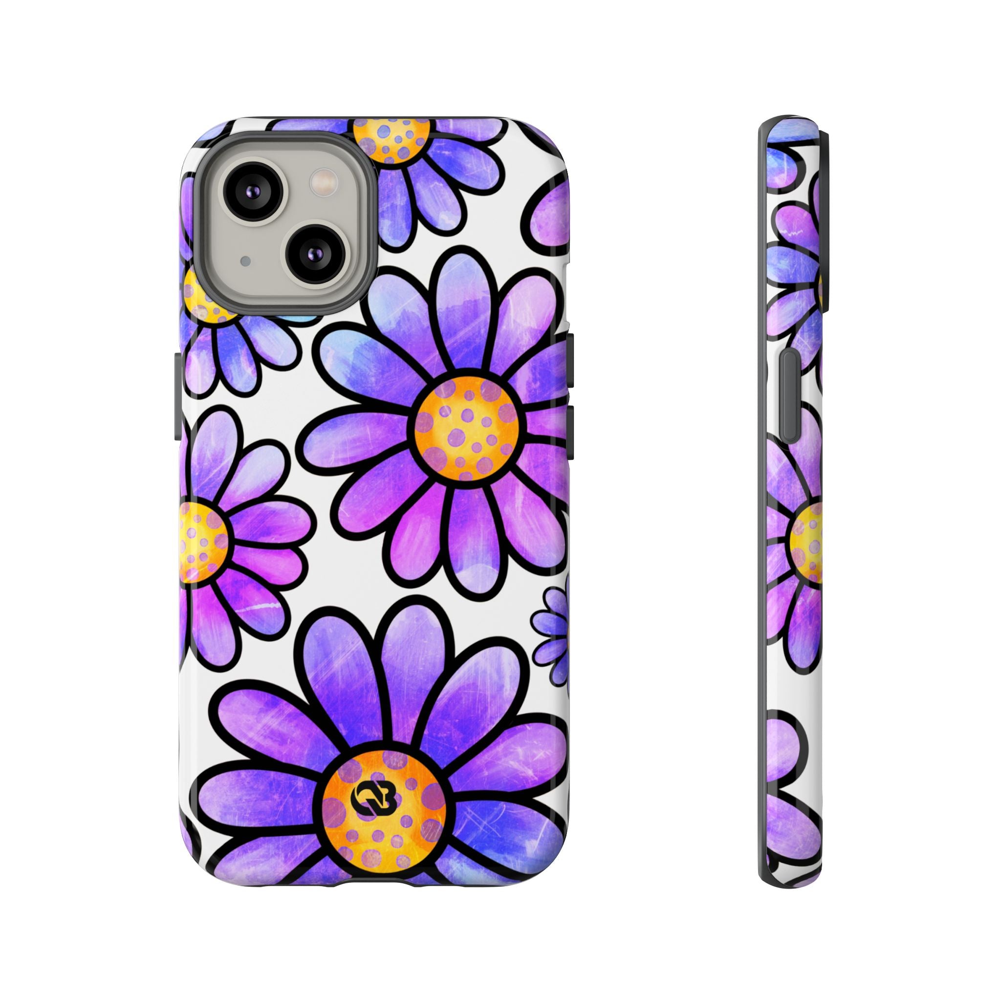 Violet Grunge Bloom · Tough Phone Case for iPhone