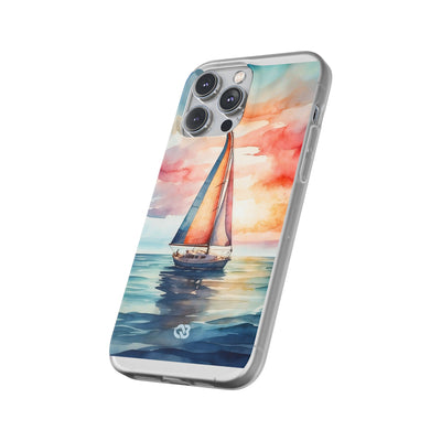 Crimson Horizon Sail · Soft Custodia per iPhone