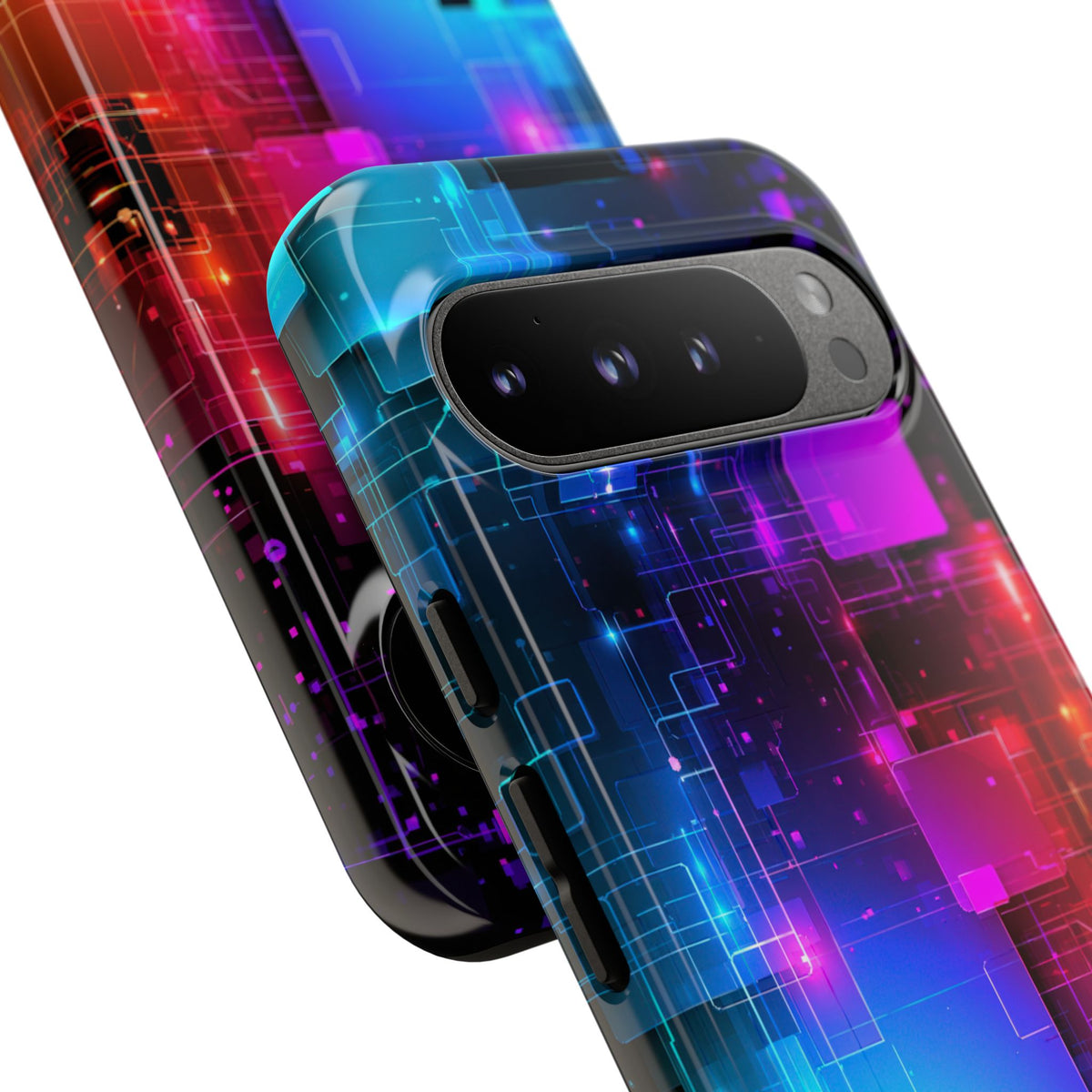 Spectral Circuit Grid · Tough Phone Case for Pixel ·  Black