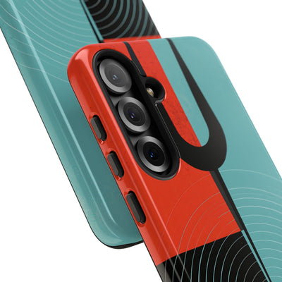 Teal Tough Phone Case for Samsung - Sonic Static Split