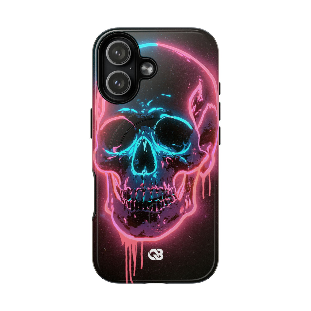 Neon Drip Skull · Tough 2.0 Magnetic Phone Case for iPhone · Black