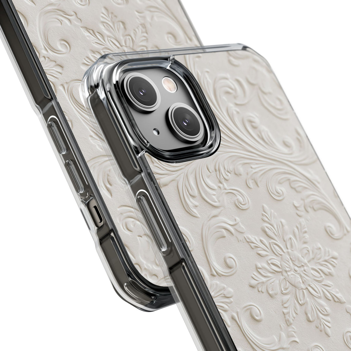 Sculpted Acanthus Relief · Clear Impact Magnetic Phone Case for iPhone ·  White