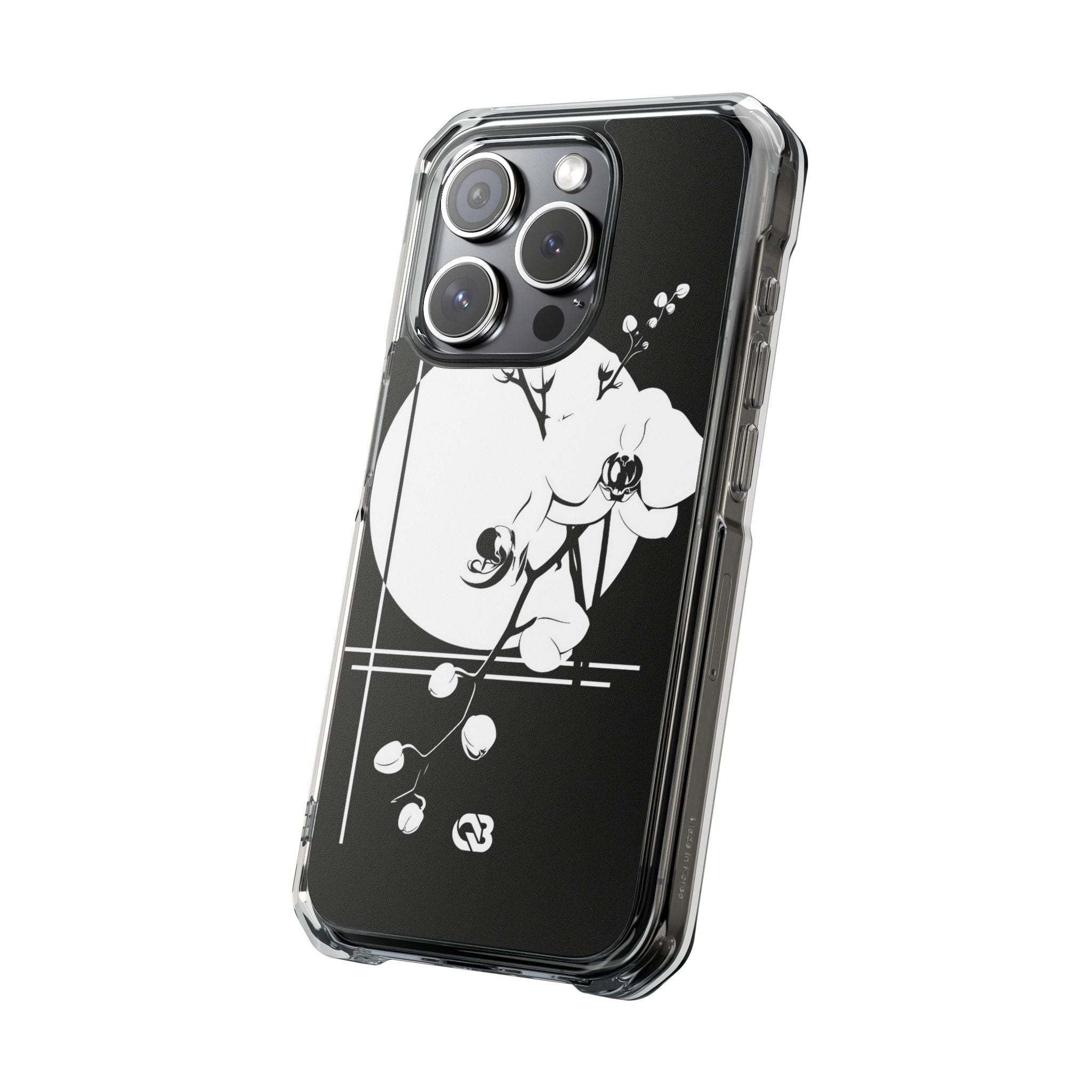 Black Impact MagSafe Phone Case for iPhone - Lunar Orchid Grid