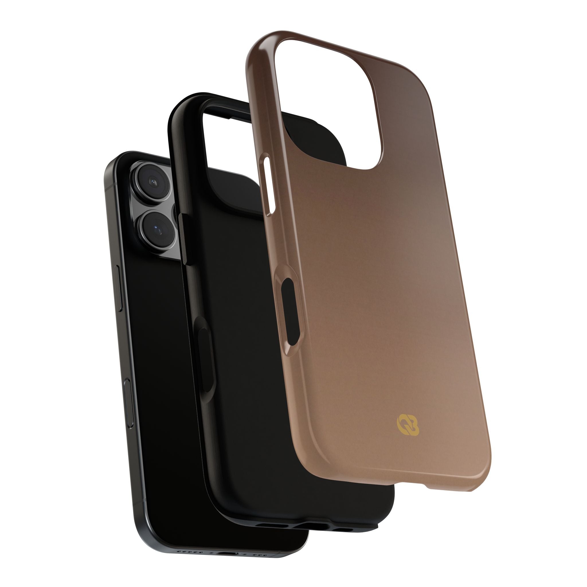 Brown Tough Phone Case for iPhone - Smoked Caramel Fade