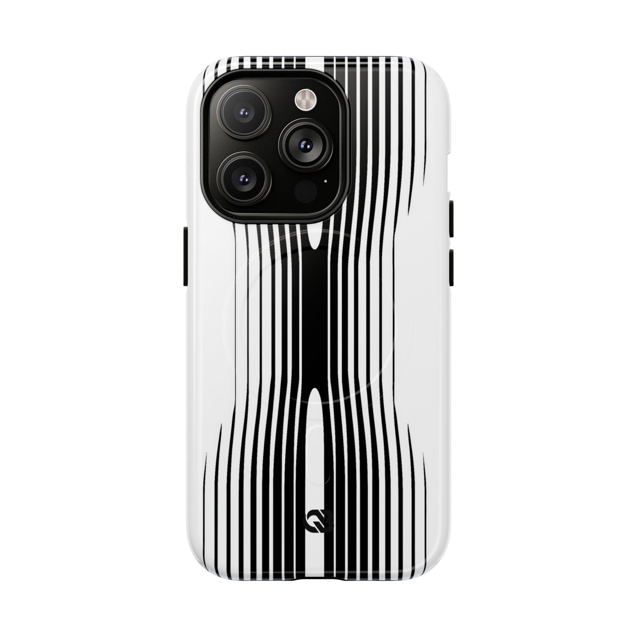 White Tough 2.0 Magsafe Phone Case for iPhone - Kinetic Mono Distortion