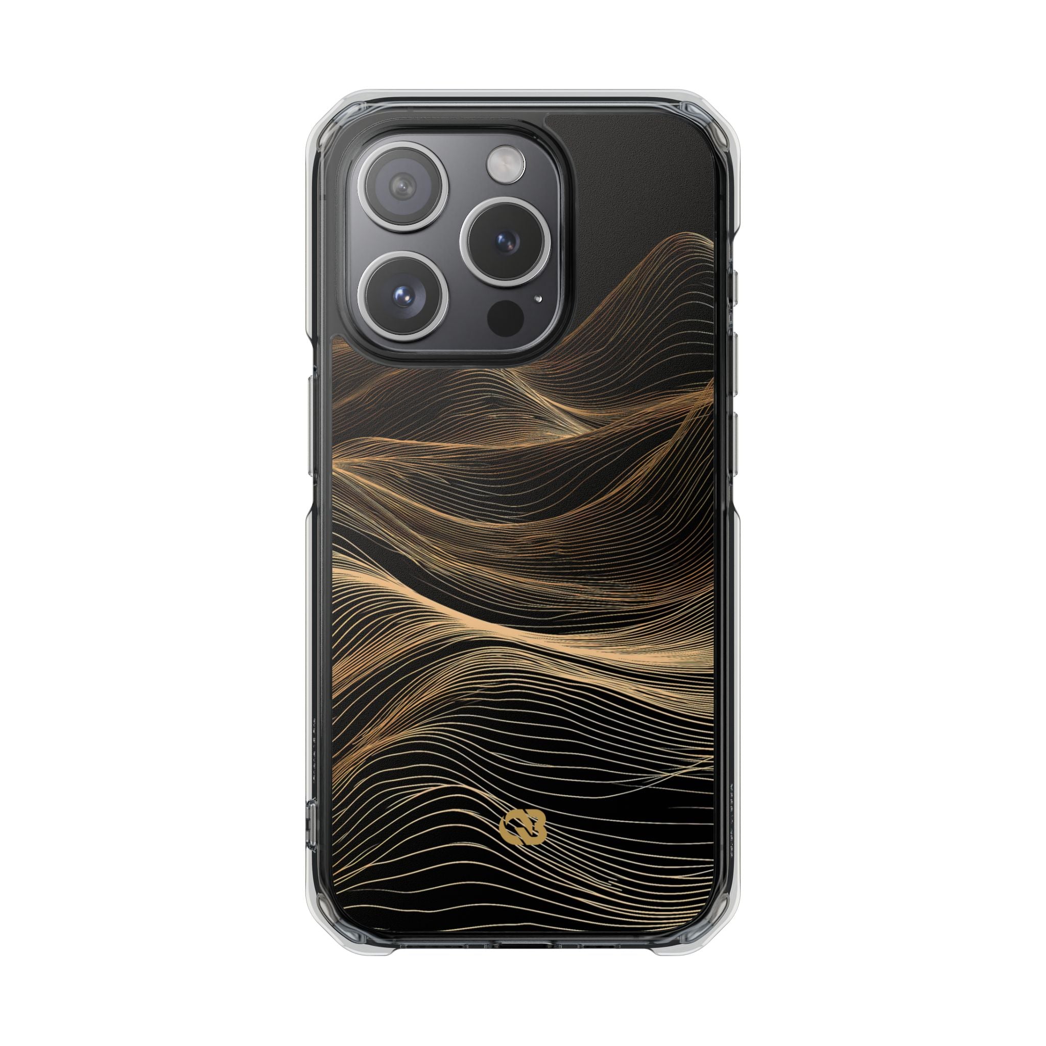 Black Impact MagSafe Phone Case for iPhone - Copper Topo Ridge