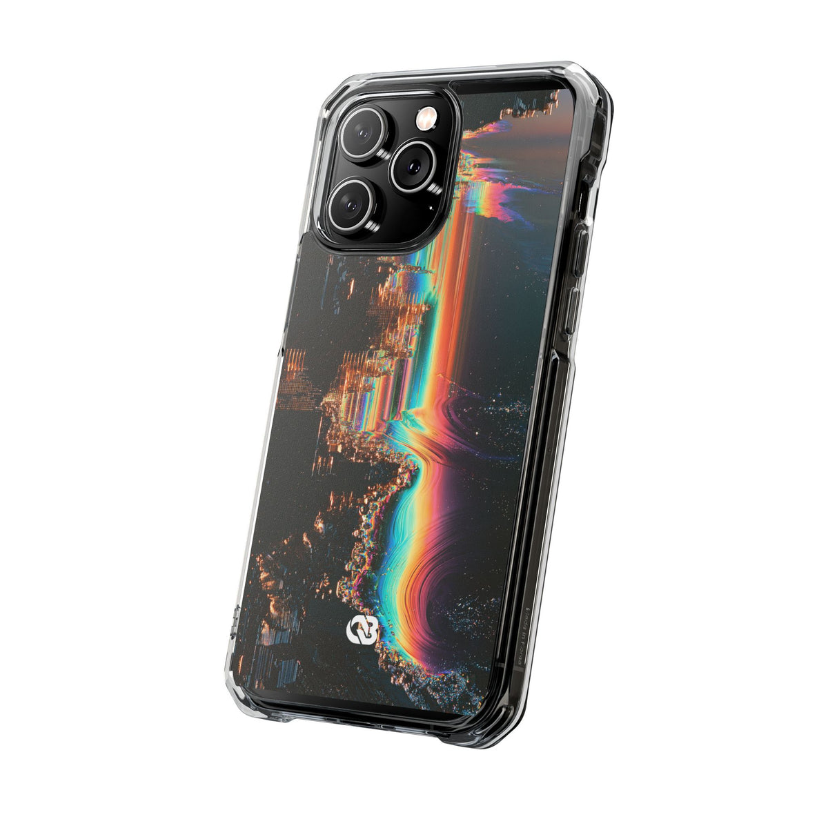 Prismatic Circuit · Clear Impact Magnetic Phone Case for iPhone · Black
