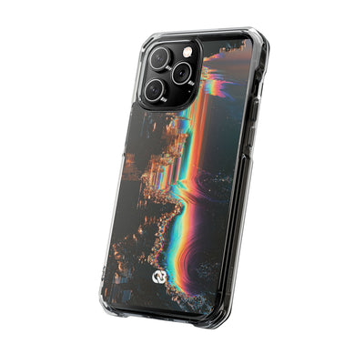 Prismatic Circuit · Clear Impact Magnetic Phone Case for iPhone · Black