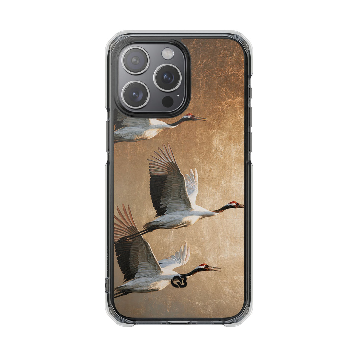 Golden Crane Flight · Clear Impact Magnetic Phone Case for iPhone · Gold