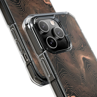 Orange Impact MagSafe Phone Case for iPhone - Salmon Ridge Topo