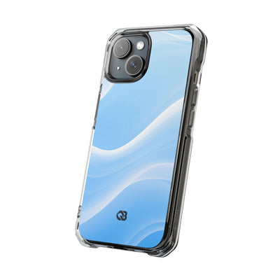 Glacial Contour Flow · Clear Impact Magnetic Phone Case for iPhone · Blue