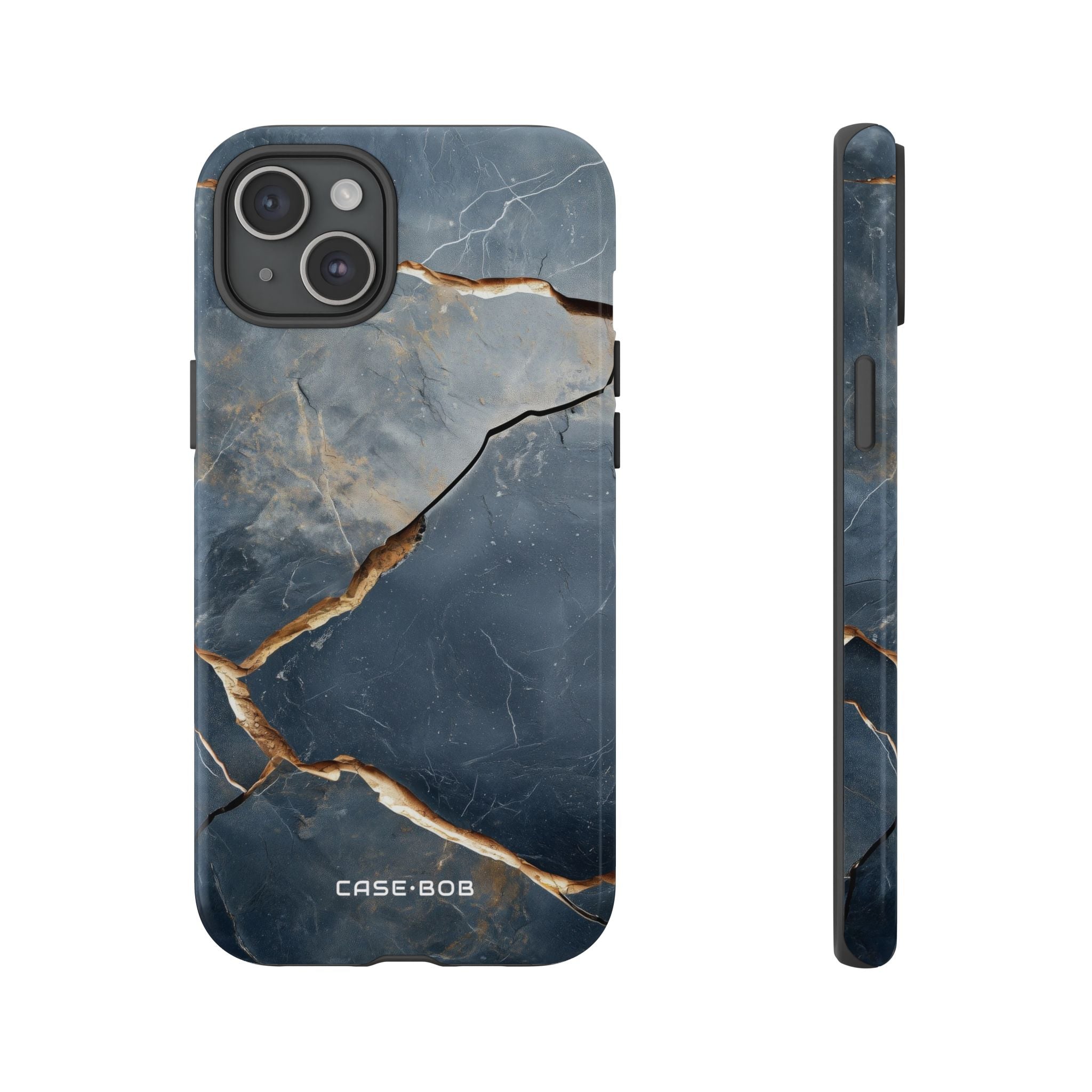 Jagged Vein Navy iPhone 15 Plus Case - Tough