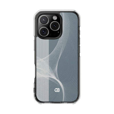 Slate Contour Drift · Clear Impact Magnetic Phone Case for iPhone · Grey