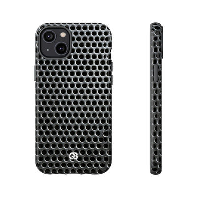 Brushed Perforated Steel · Tough Phone Case for iPhone · Silver