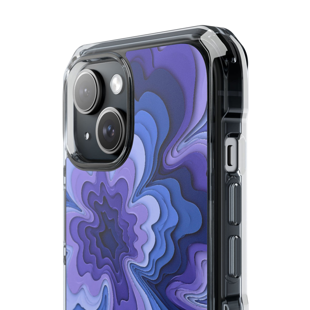 Periwinkle Strata Bloom · Clear Impact Magnetic Phone Case for iPhone · Purple