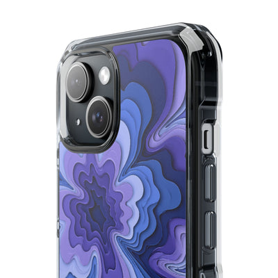 Periwinkle Strata Bloom · Clear Impact Magnetic Phone Case for iPhone · Purple