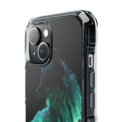 Nordic Aurora Fox · Clear Impact Magnetic Phone Case for iPhone · Teal