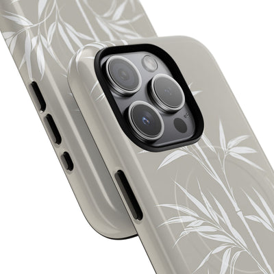 Beige Tough 2.0 Magsafe Phone Case for iPhone - Sandstone Bamboo Stalks