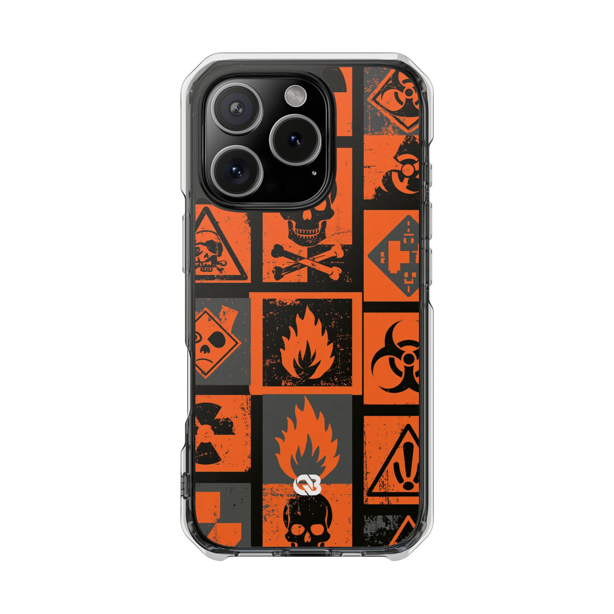 Urban Hazard · Clear Impact Magnetic Phone Case for iPhone · Orange