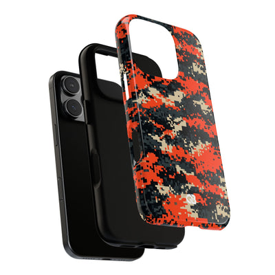 Signal Pixel Camo · Tough Phone Case for iPhone · Orange