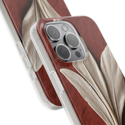Carved Ivory Plume · Lite Phone Case for iPhone ·  Red