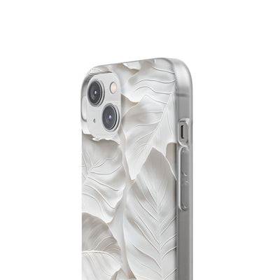 Sculpted Ivory Leaves · Soft Phone Case for iPhone
