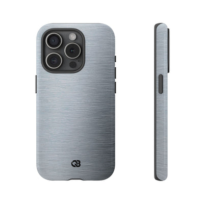 Silver Tough Phone Case for iPhone - Satin Chrome Grain