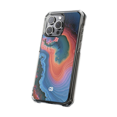 Luminous Resonance · Clear Impact Magnetic Phone Case for iPhone · Blue