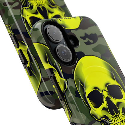 Neon Skull Camo iPhone 16 Case - Tough+