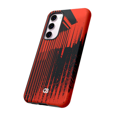 Red Tough Phone Case for Samsung - Crimson Brutalist Distortion