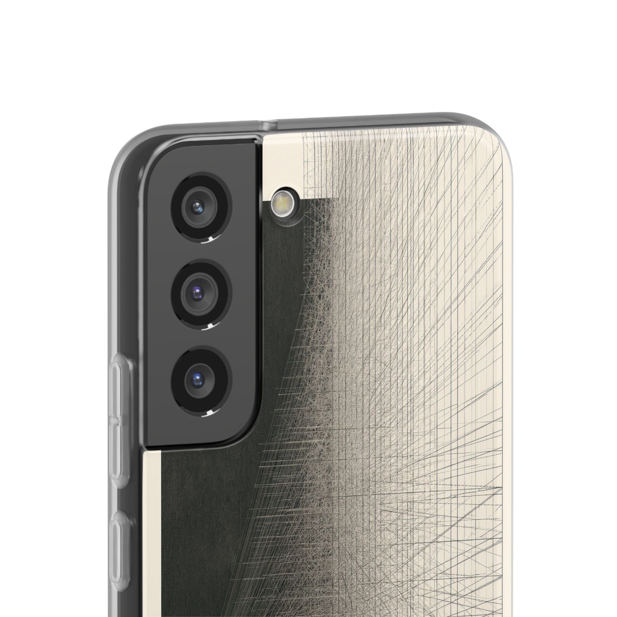 Beige Lite Phone Case for Samsung - Brutalist Graphite Grid