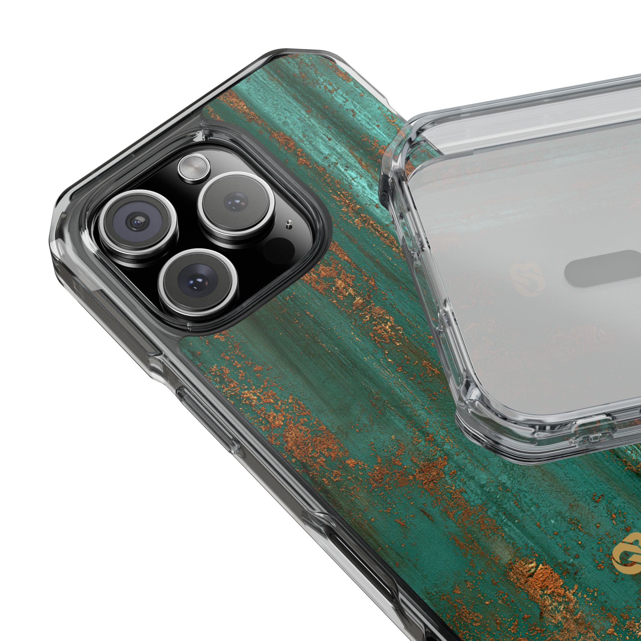 Teal Impact MagSafe Phone Case for iPhone - Verdigris Copper Siding