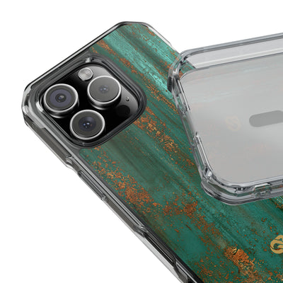 Teal Impact MagSafe Phone Case for iPhone - Verdigris Copper Siding