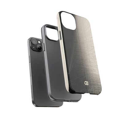 Beige Tough Phone Case for iPhone - Brutalist Graphite Grid