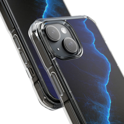 Electric Azure Drift · Clear Impact Magnetic Phone Case for iPhone · Blue