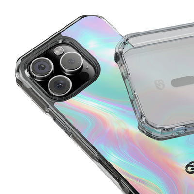 Prismatic Liquid Light · Clear Impact Magnetic Phone Case for iPhone · Teal