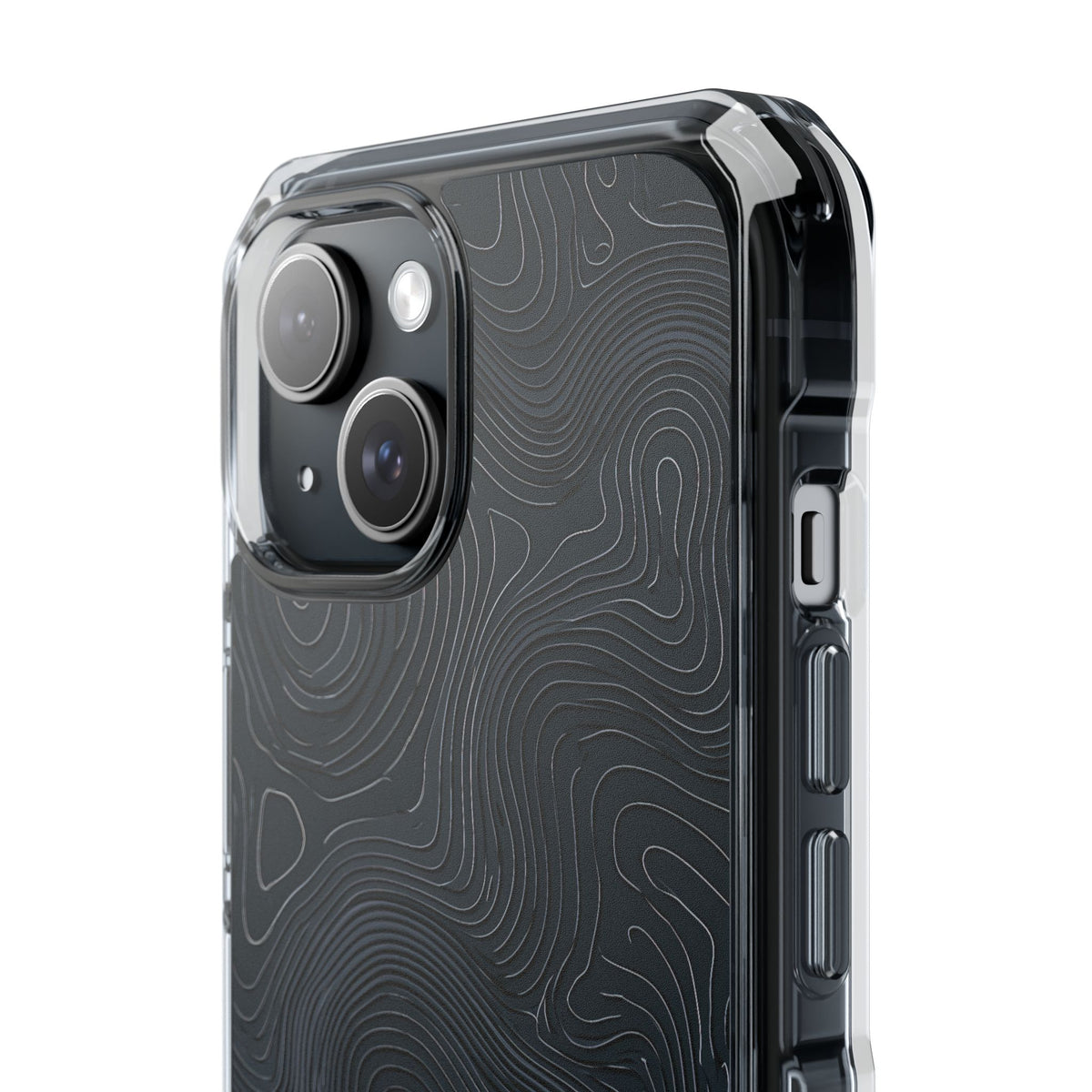 Obsidian Elevation · Clear Impact Magnetic Phone Case for iPhone ·  Black