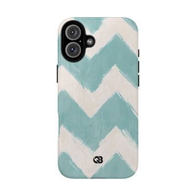 Teal Painted Chevron · Tough Phone Case for iPhone