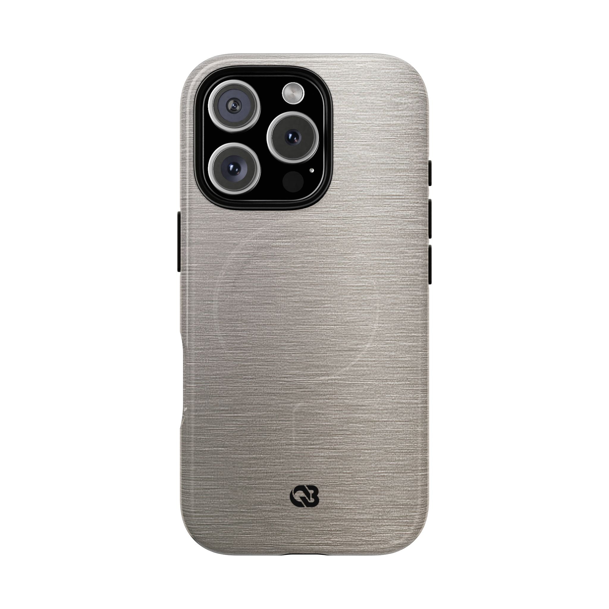 Grey Tough 2.0 Magsafe Phone Case for iPhone - Brushed Nickel Linen