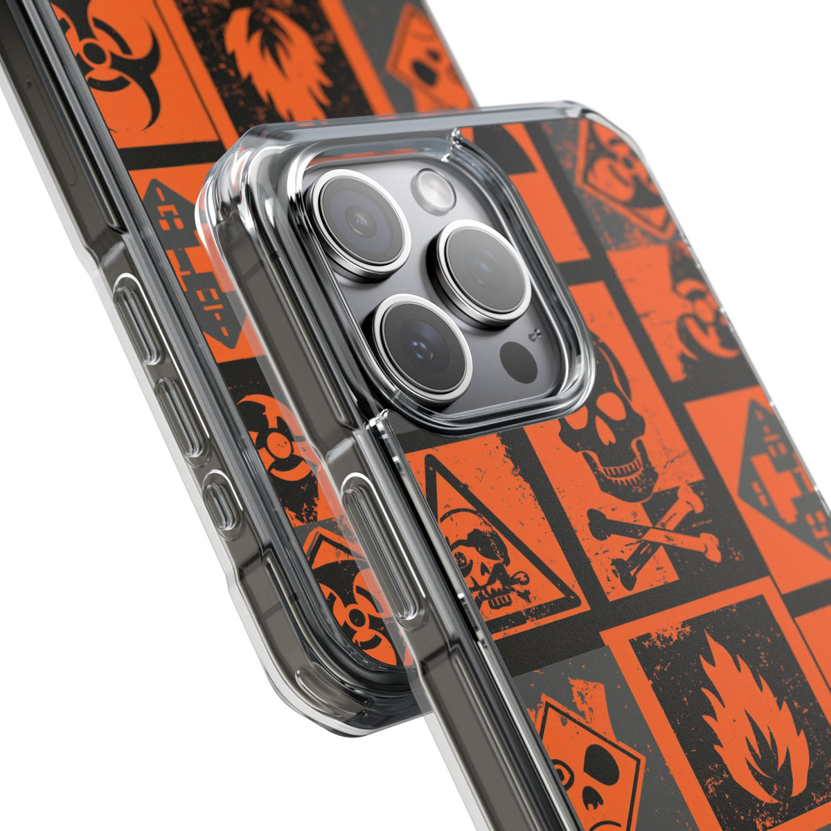 Urban Hazard · Clear Impact Magnetic Phone Case for iPhone · Orange