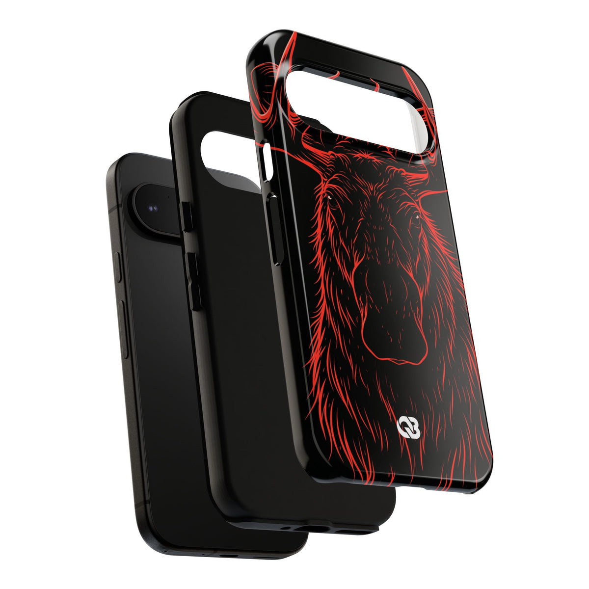 Crimson Horizon Moose · Tough Phone Case for Pixel ·  Black
