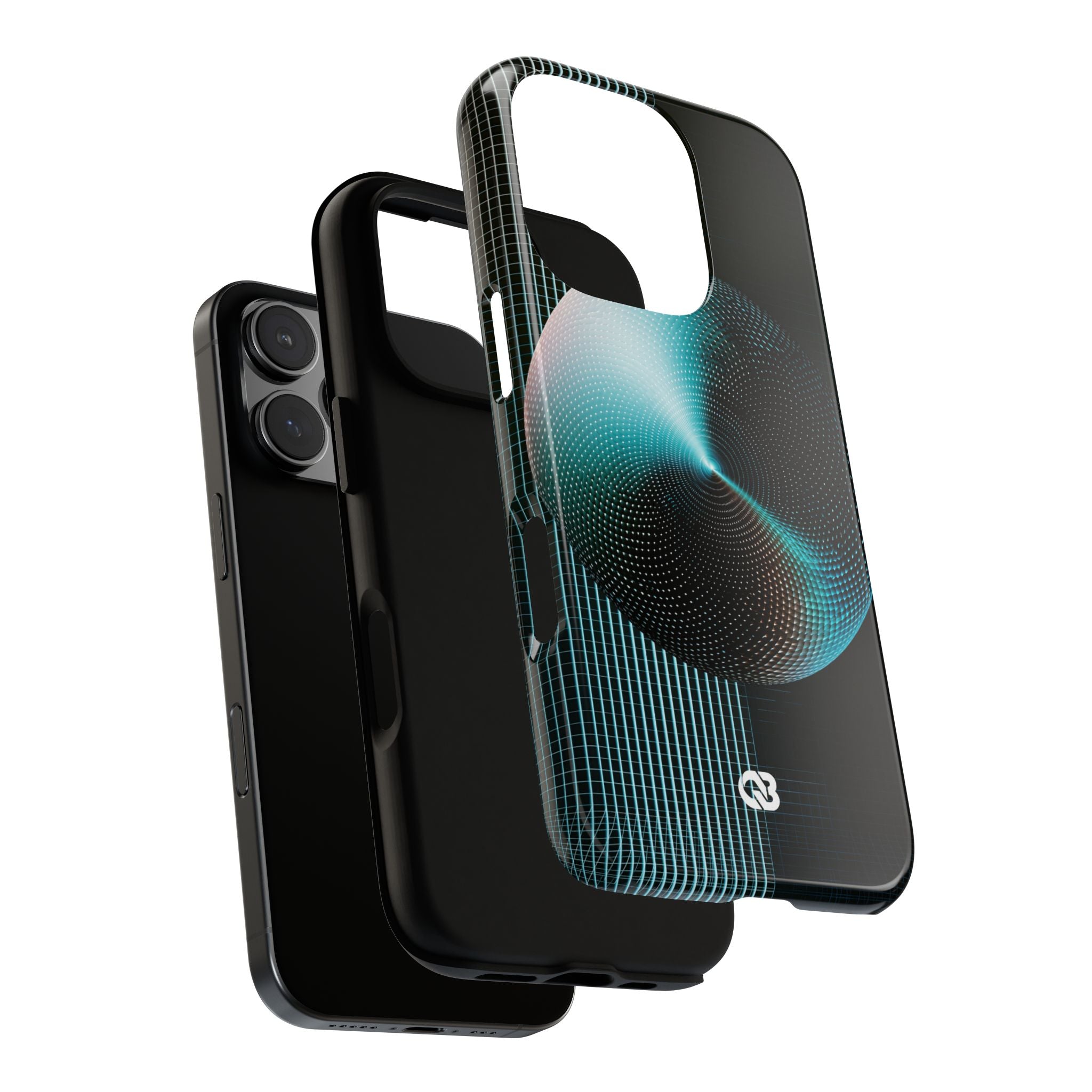 Blue Tough Phone Case for iPhone - Cyan Vector Sphere