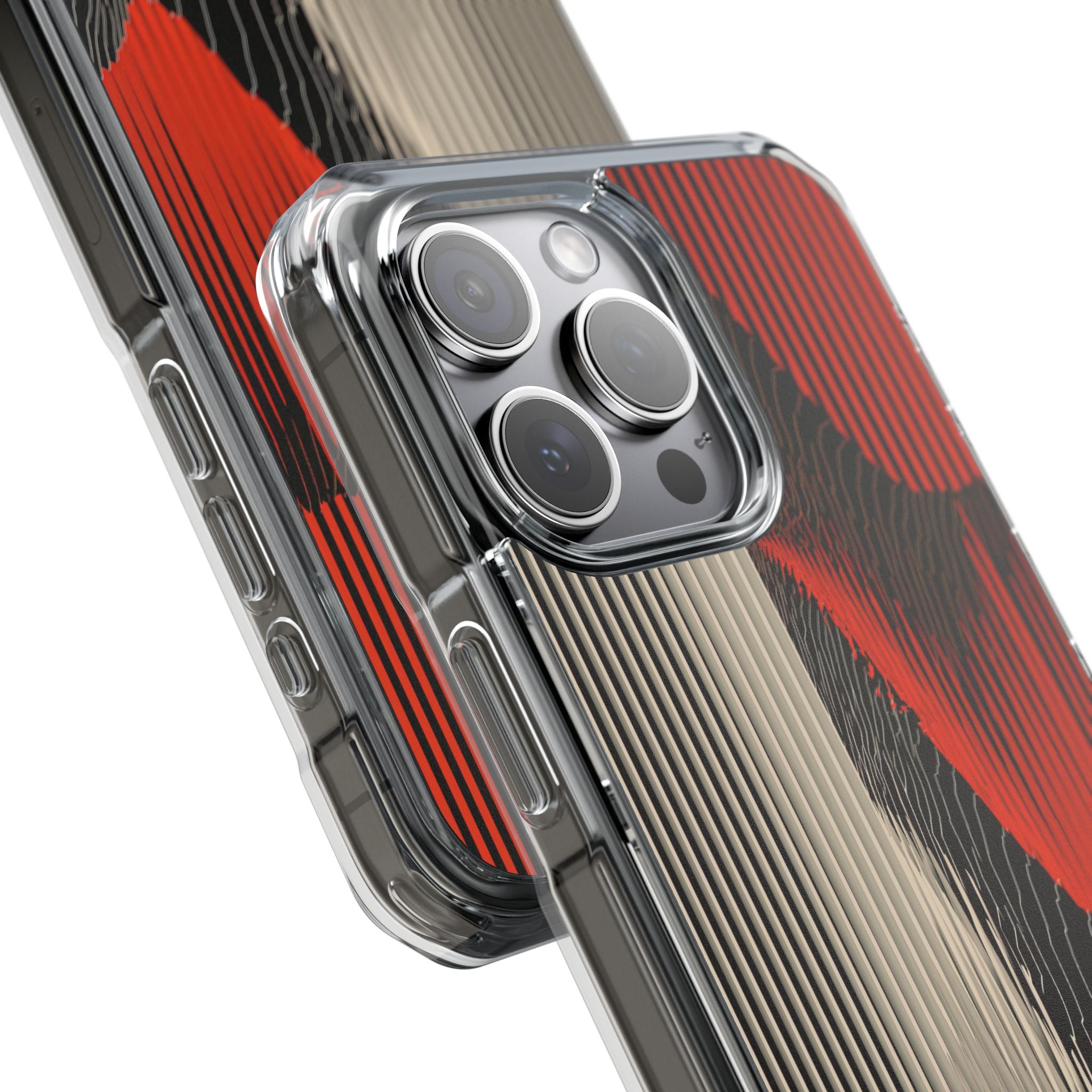 Red Impact MagSafe Phone Case for iPhone - Crimson Pulse Topo