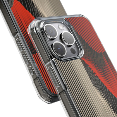 Red Impact MagSafe Phone Case for iPhone - Crimson Pulse Topo